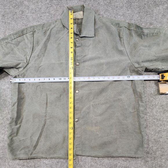 VTG 60s Sager Safety Safeguards Glove Corp Mens 50 Snap Up Cotton Work Shirt - Picture 4 of 16